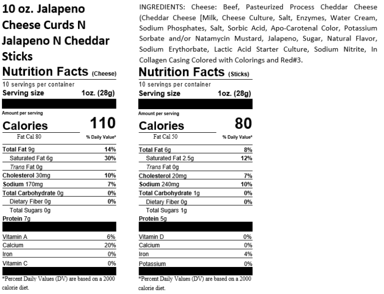 Jalapeno n Cheddar Cheese Curds & Beef Sticks – 2 Pack Gallery Image