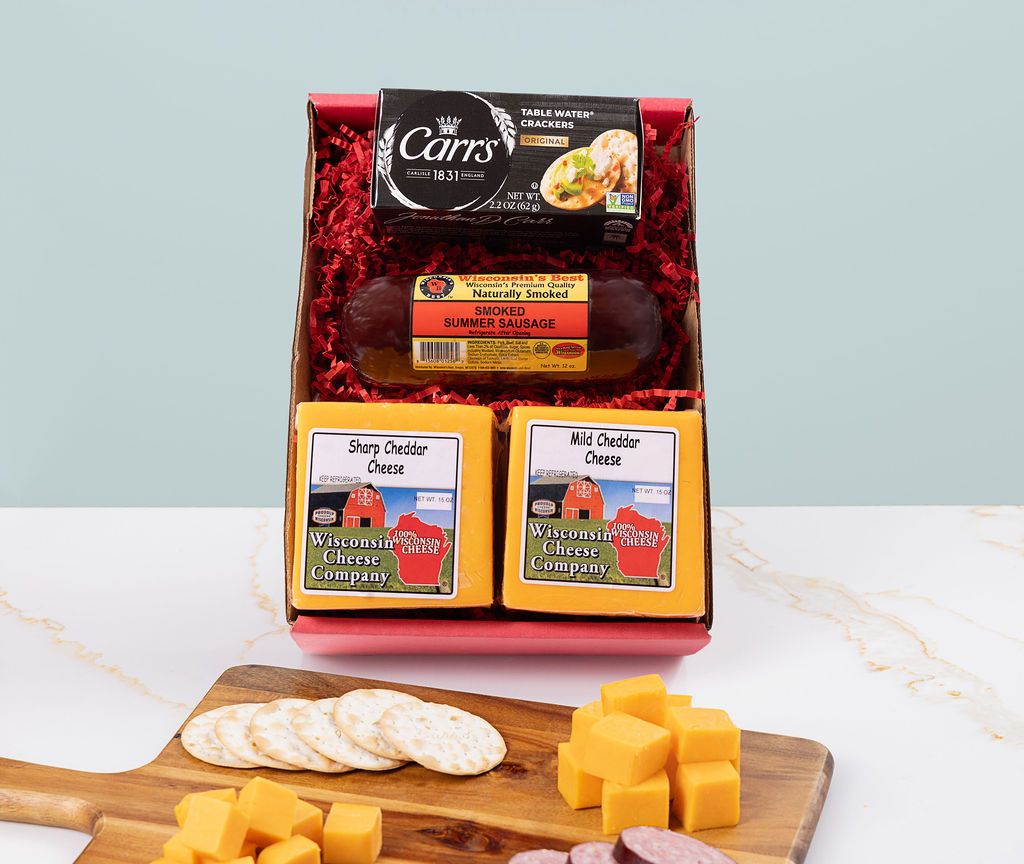 Classic Cheddar Cheese and Sausage Gift Box