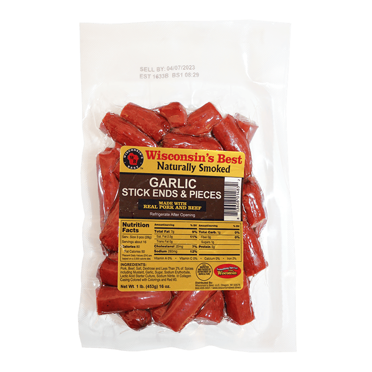 Garlic Sausage Stick Ends & Pieces – 1 Pound