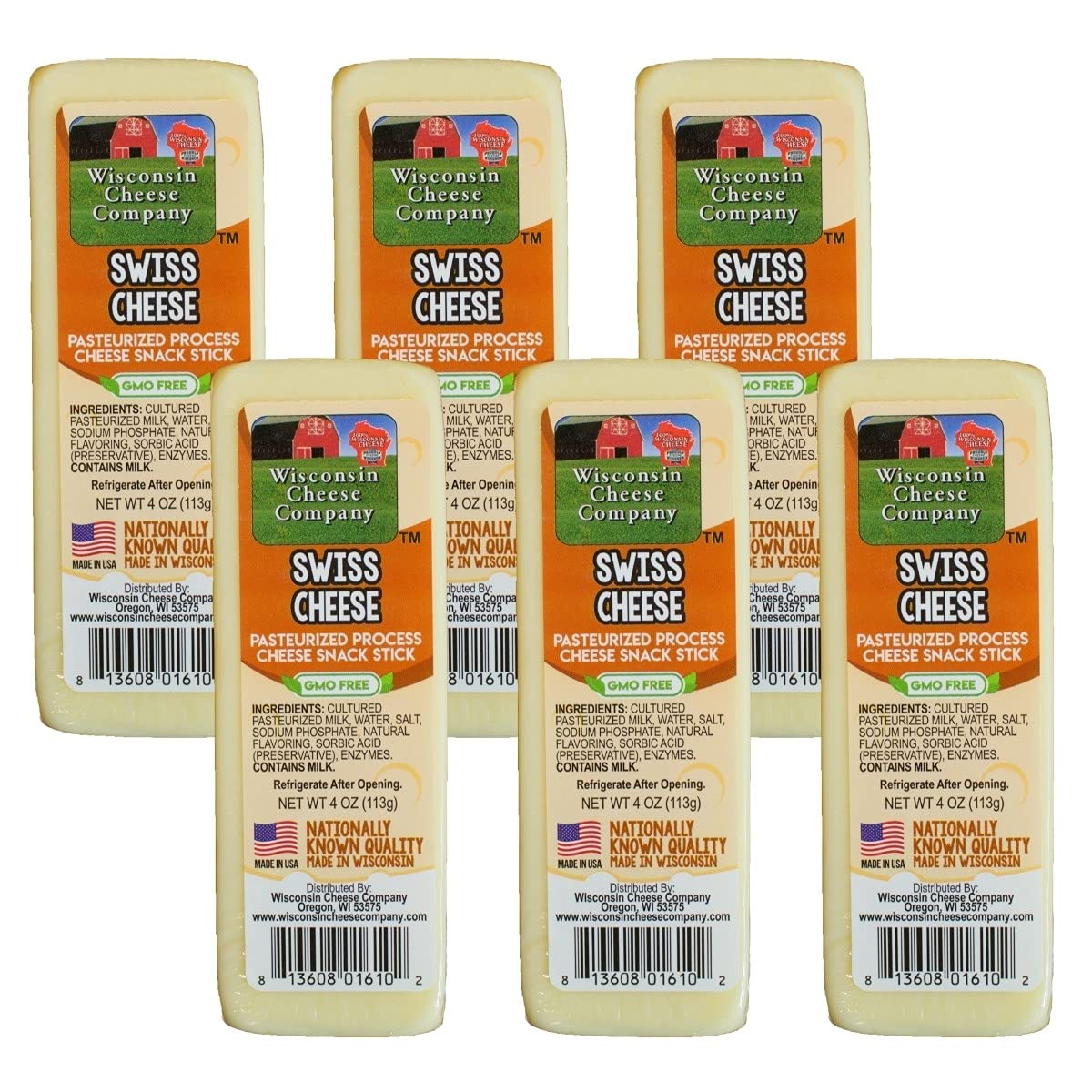 Swiss Cheese Bars – 6 Pack – Shelf Stable
