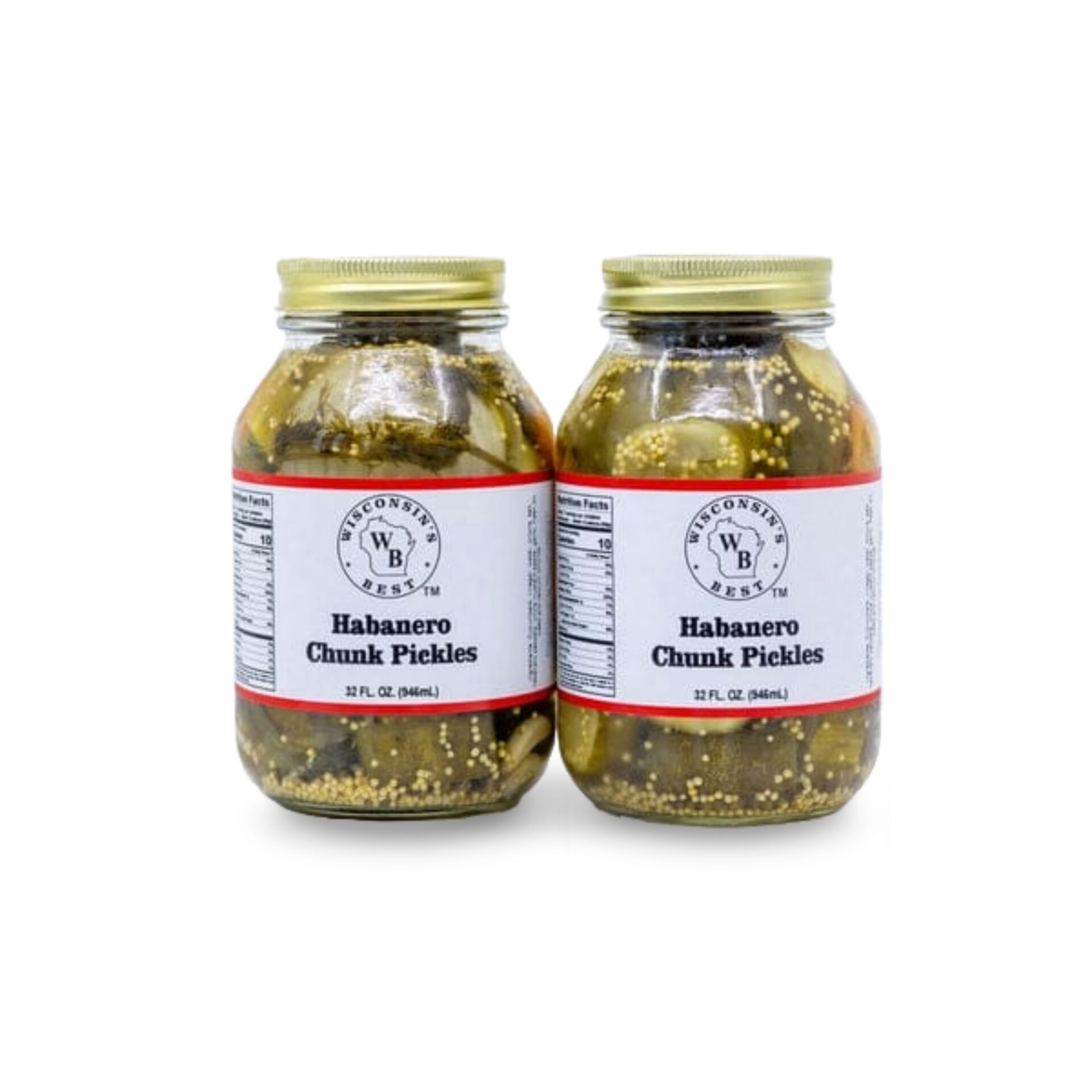 Habanero Chunk Pickles 32 oz. (2 Pack)