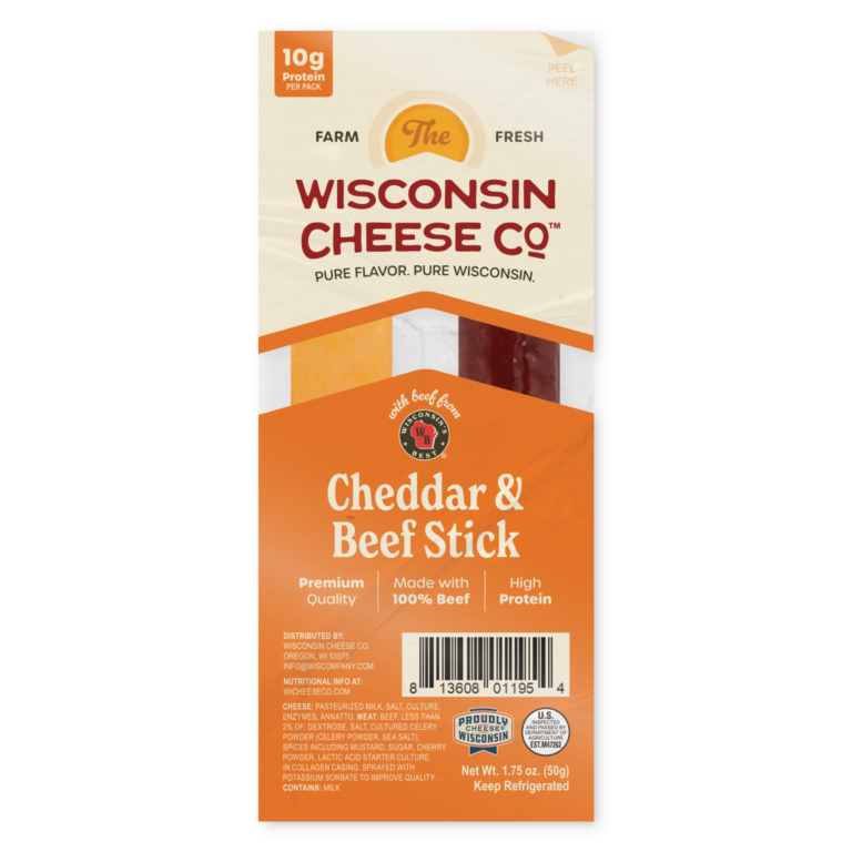 Cheddar cheese and beef sticks