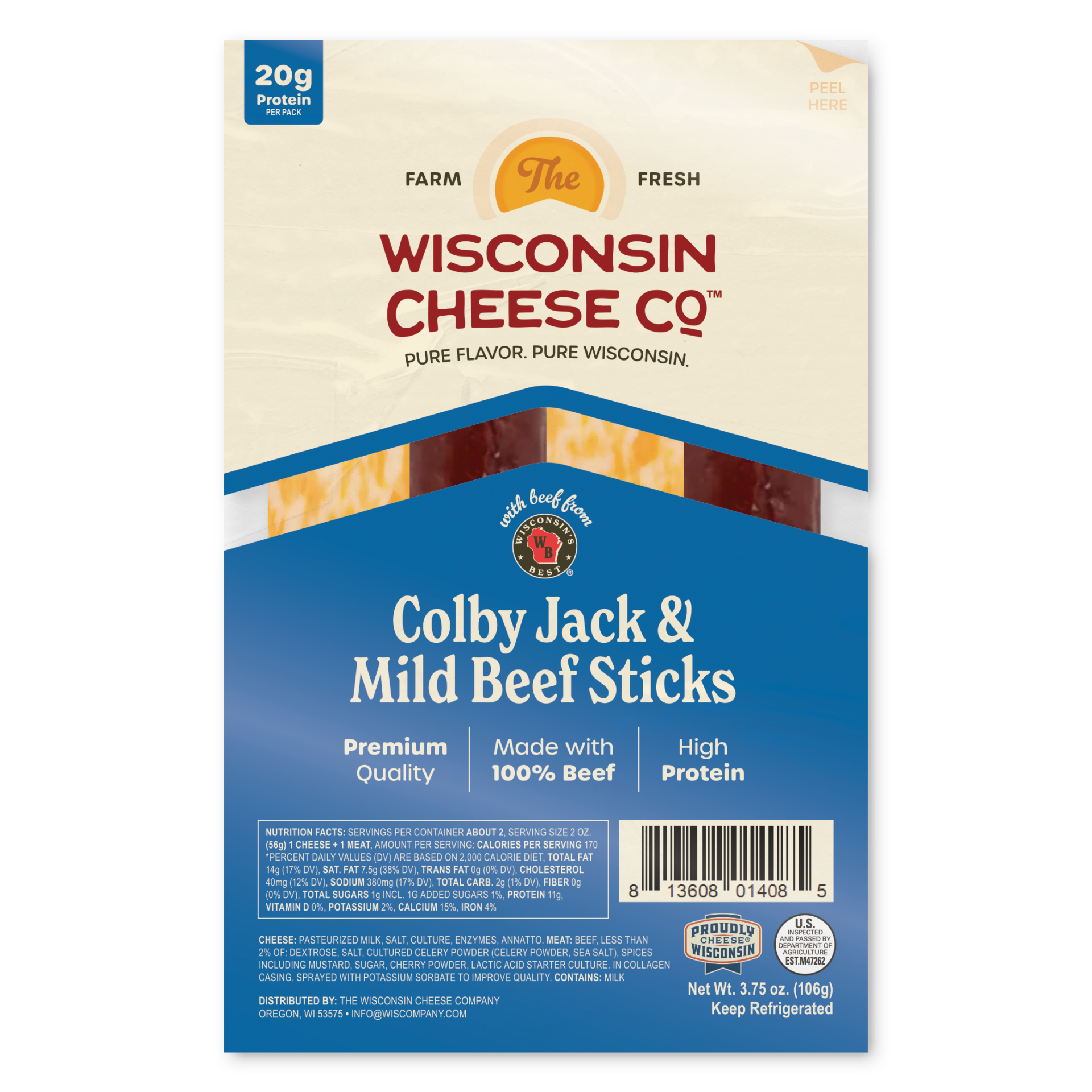 colby jack cheese and beef sticks