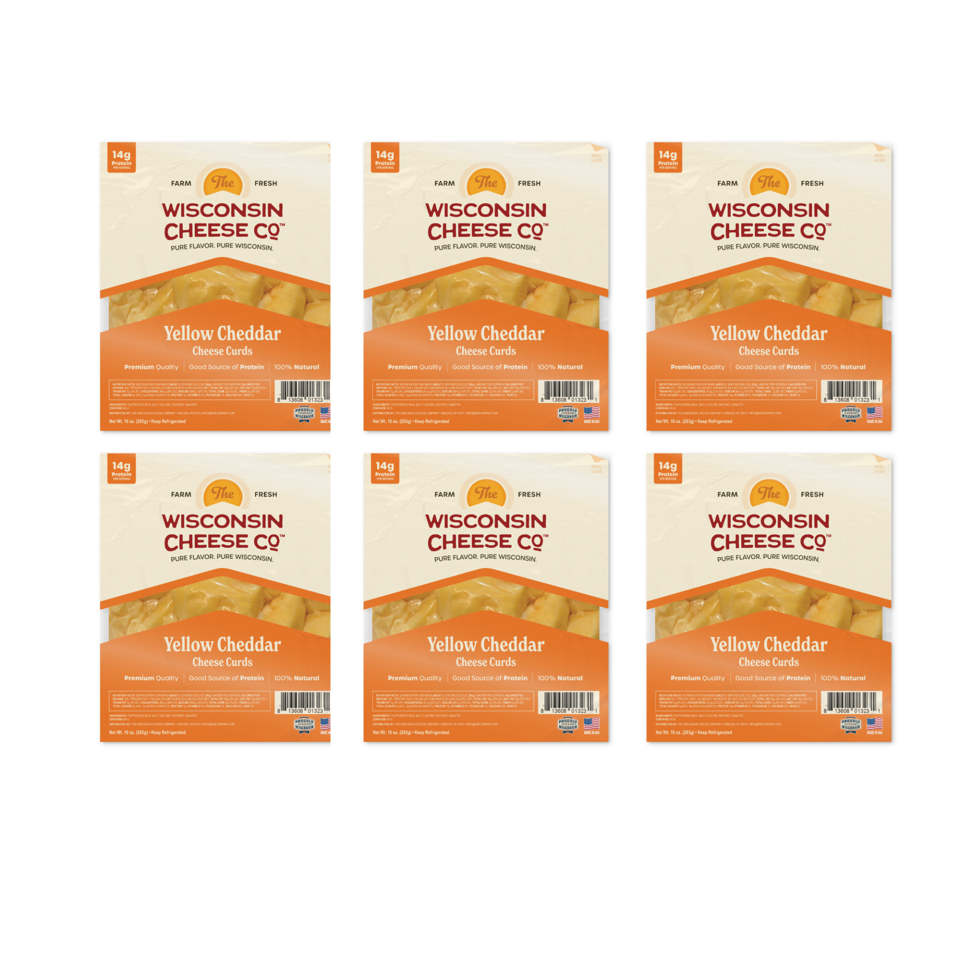 Yellow Cheddar Cheese Curds 6-Pack