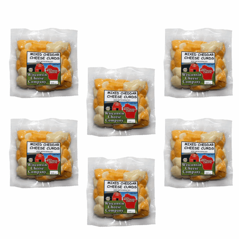 mixed cheddar curds - 6 pack