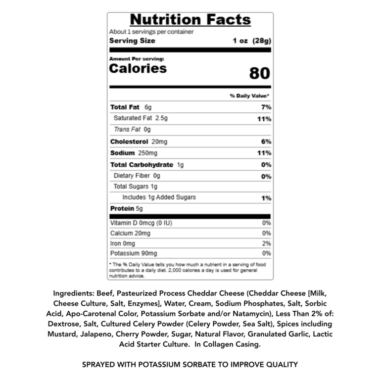 Jalapeño Cheddar 100% Beef Snack Sticks Gallery Image